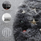 ONASAR Round Rugs 6ft for Living Room Bedroom, Tie-Dyed Dark Grey Fluffy Circle Area Rug for Kids Girls Boys Teen, Soft Plush Shaggy Carpet for Nursery Dorm Classroom Playroom Home Decor Aesthetic