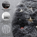 ONASAR Tie-Dyed Dark Grey Round Area Rug 4ft, Ultra Soft Bedroom Circle Rugs for Kids Girls Boys Teen, Fluffy Plush Shaggy Carpet Floor Mats for Nursery Dorm Living Room Office Home Decor