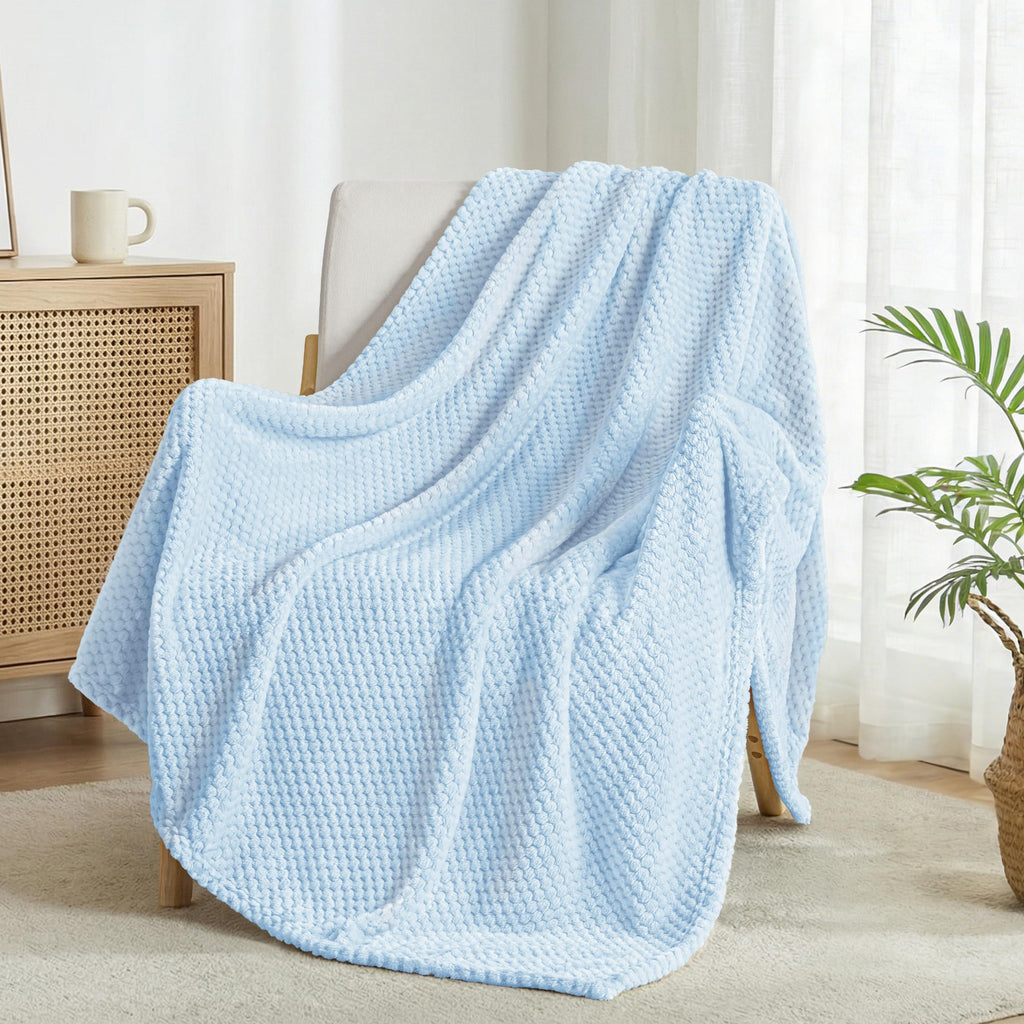 Exclusivo Mezcla Soft Waffle Fleece Bed Blanket Twin Size, Pink