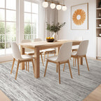 Nakagishi 5x8 Area Rugs Living Room: Washable Large Vintage Rug Neutral Non-Slip Soft Stain Resistant Indoor Carpet for Bedroom Nursery Dining Room Office Playroom - Grey-01