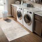 Washable 2x4 Entryway Area Rugs: Abstract Water Resistant Kitchen Sink Rug Non-Slip Durable Doormat Ultra Soft Living Room Bedroom Carpet Low Pile Floor Mat for Bathroom Dining Room(2x4,Beige/Cream)