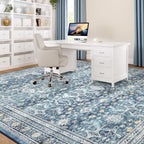 8x10 Area Rugs for Living Room Blue Washable Non-Slip Large Carpet