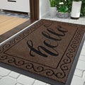 Yimobra Welcome Mats for Front Door 36x24, Heavy Duty Waterproof Outdoor Door Mat Outside Entrance, Non-Slip Low Profile Indoor Entryway Mat for Garage Patio, Coffee