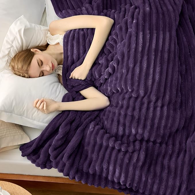 Bedsure Soft Queen Size Blanket for Bed Purple 90"x90"