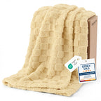 Bedsure Checkered Soft Cozy Twin Blanket for Bed, Navy Blue,60"×80"