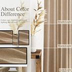 Sand Beige Linen Curtains for Living Room 126 Inches Long Simple Modern Light Filtering Semi Sheer Curtain Back Tab Rustic Home Decor Drapes Floor to Ceiling High Window for Bedroom 52x126, 2 Panels