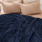 Bedsure GentleSoft Blankets Queen Size for Bed - Super Soft Cozy Blanket for Kids Girls, Large Fuzzy Fleece Throw for Bedroom Decor, Navy, 90x90 Inches