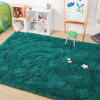Amearea Blue and Green Shag Area Rug 4' x 5' - Luxury Soft Plush Fuzzy Carpet for Living Room, Indoor Fluffy Teal Green Large Rugs for Bedroom Nursery Non Slip Shaggy Carpets Home Decor