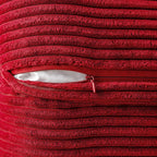 MIULEE Decorative Lumbar Throw Pillow Covers for Couch Bed Livingroom 12x20 Inch Set of 2 Red Boho Accent Throw Pllows Broadside Striped Patchwork Soft Corduroy Pillowcases