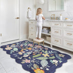 Washable 3x5 Entryway Area Rugs: Ultra Soft Low Pile Carpet for Kitchen Nursery Indoor Light-Weight Doormat Anti-Slip Thin Water-Resistant Rug for Living Room Bedroom Small Floor Mat(3x5,Purple)