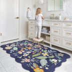 Washable 3x5 Entryway Area Rugs: Ultra Soft Low Pile Carpet for Kitchen Nursery Indoor Light-Weight Doormat Anti-Slip Thin Water-Resistant Rug for Living Room Bedroom Small Floor Mat(3x5,Purple)