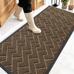 OLANLY Front Door Mat Outside 59x23, All-Season Absorbent Rubber Doormat