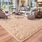 Quntue Camel Rugs for Bedroom, Soft Shaggy Modern Shag 4x6 Area Rug for Living Room, Upgrade Non-Slip Plush Fluffy Carpet for Kids Boys Girls Room Home Decor Aesthetic
