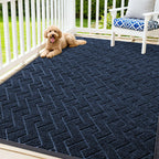 OLANLY Front Door Mat Outside 71x47, All-Season Absorbent Rubber Doormat