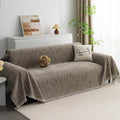 MYSKY HOME Couch Covers for 3 Cushion Couch Sofa, Sectional Couch Cover L Shape Chenille Couch Cushion Covers for Pets, Furniture Protector Cover for Dogs, Kids, 91"X150", Sand