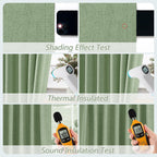 Guken 100% Blackout Linen Curtains 84 Inch Length 2 Panels Set for Living Room Bedroom Back Tab Thermal Insulated Black Out Linen Drapes Room Darkening Window Curtains 84 Inches Long,Light Sage