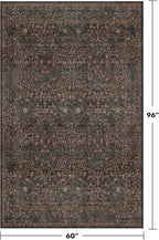 Hazo Haus Taupe Brown 5x8 Rug for Living Room - Vintage Traditional Dark Neutral Floral, Washable Foldable Non-Slip Area Rugs for Dining Under Table, Home Office, Guest Room