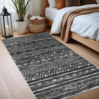 2x4 Washable Entryway Runner Rug: Moroccan Small Area Rug Soft Non Slip Door Mat for Hallway Low Pile Thin Stain Resistant Floor Carpet for Kitchen Bedroom Bathroom Bedside Indoor(2x4,Black)