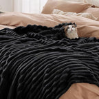 Bedsure GentleSoft Black Fleece Blanket for Couch - Cozy Soft Blankets for Women, Cute Small Throws for Girls, 50x70 Inches