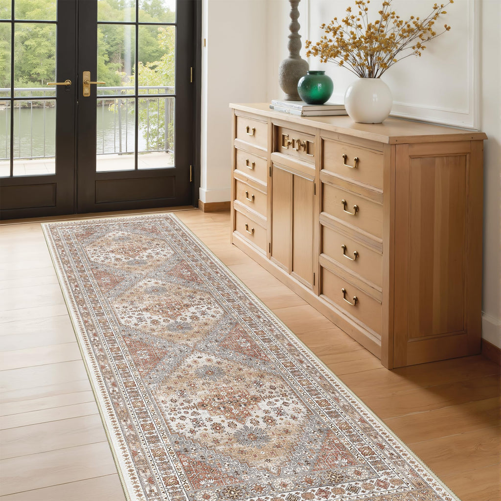 Restydon Kitchen Runner Rug Non Slip Washable Rugs 2.5x8, Orange