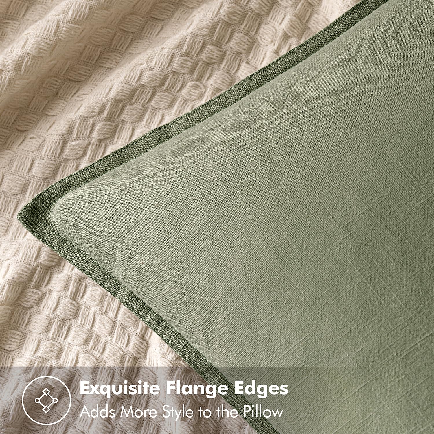 MIULEE Decorative Linen Pillow Covers 20x20 Inch Sage Green