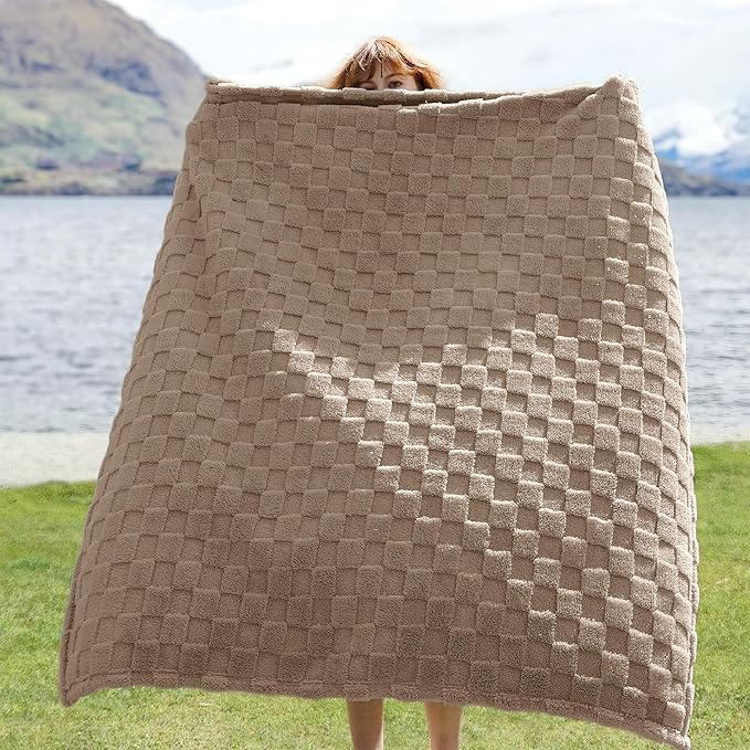 Bedsure GentleSoft Twin Blanket for Bed Light Brown - Super Soft Cozy Blankets for Kids Girls, Cute Fuzzy Fleece Throws for Bedroom Couch, 60x80 Inches