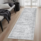 Runner Rug 2'x6' Washable Non-Slip Runner Rugs for Kitchen Bathroom Laundry Room Grey Vintage Floor Carpet Runners for Hallway Entryway
