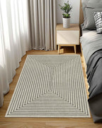 Latte&Fog 3x5 Washable Rug Modern Carpet for Entryway Bedroom, Beige