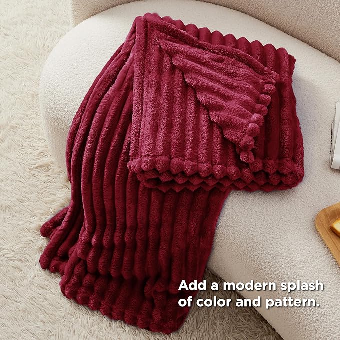 Bedsure GentleSoft Red Blanket for Couch - Cozy Soft Blankets for Women, Cute Small Throws for Girls, 50x60 Inches