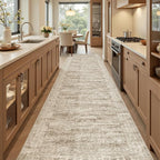 Soalmost Hallway Runner Rug 2'6" x 12' Washable Long Kitchen Rugs Brown