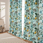 Topfinel 94 Inches Long Custom Floral Curtains Unique Cottagecore Whimsical Vintage Pretty Fun Flower Hummingbird Patterned Double Sided Grommet Print Drapes for Bedroom Living Room Dining Mint Green