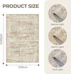 3x4 Washable Area Rug for Entryway, Soft Kitchen Rugs Non Slip for Dining Room, Vintage Abstract Living Room Rug, Thin Area Rugs Indoor for Bedroom, Kids Room Decor(3'x4', Brown/Ivory)