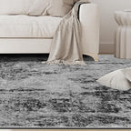 10x14 Area Rugs for Living Room Rug Washable: Abstract Large Rug Indoor Modern Carpet Non Slip for Dining Room Bedroom Nursery Home Office Black Grey Gold