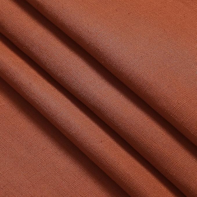 Nanspring Extra Wide Terracotta Curtains for Living Room 96 Inches Long Back Tab and Rod Pocket Linen Light Filtering Semi Sheer Farmhouse Boho Curtain for Bedroom Office Luxury 100x96, 2 Panels