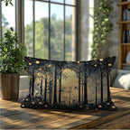Rustic Night Moon William Morris Inspired Forest Gold Pillow Covers 18x18,Vintage Black and Gold Botanical Nature Landscape Decorative Throw Pillow Covers for Home Bedroom Living Room