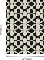 Latte&Fog 5x7 Area Rugs for Living Room Bedroom, Black Vintage Washable Rug, Boho Non Slip Low Pile Carpet for Dining Room, Dorm, Classroom, College Dorm, Farmhouse and Home Office - Black Beige