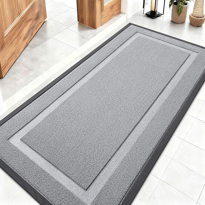 OLANLY Front Door Mat Outside 47x23, All-Season Heavy-Duty Rubber Doormat