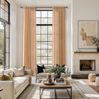 Nanspring Camel Linen Curtains for Living Room 95 Inches Long Back Tab and Rod Pocket Light Filtering Semi Sheer Vintage Rustic Curtain Luxury Boho Decor Drapes for Bedroom Office 52x95, 2 Panels