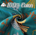 MSGKV Boho Throw Blanket 60"x80" 100% Cotton Bird Quilt for Bed & Couch