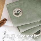 H.VERSAILTEX Living Room Linen Curtains Nickel Grommet Curtains Energy Saving Light Filtering Window Treatments Panels for Bedroom, Sea Grass, 2 Panels, 52 x 108 - Inch
