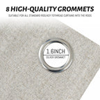 Yakamok Oatmeal Linen Textured Curtains 90 Inches Long for Living Room