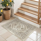 Entryway Rug - 2x3 Washable Rug Runner for Bathroom, Laundry Room, Kitchen, Soft Vintage Hallway Runner for Bedroom, Non-Slip Door Mat Indoor Entrance(Brown,2'x3')
