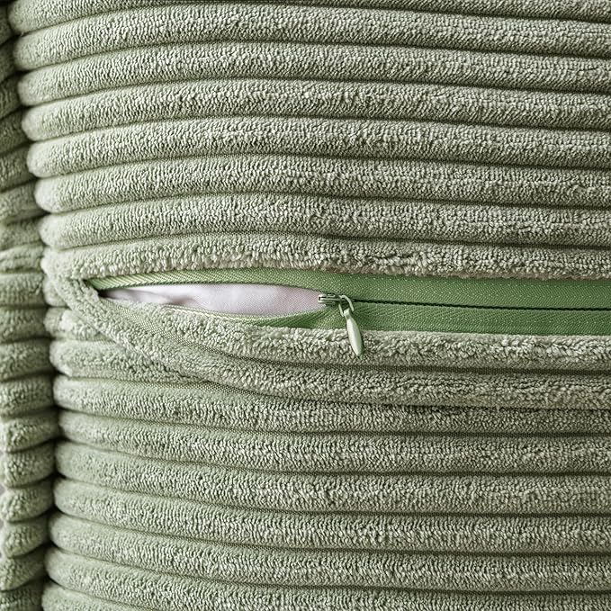 MIULEE Decorative Euro Sham Throw Pillow Covers 24x24 Light Olive Green