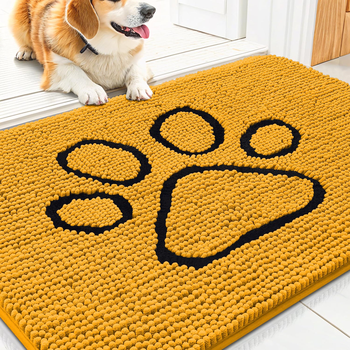 Smiry Dog Door Mat for Muddy Paws, Absorbent Non Slip Dirt Trapper, 30x20