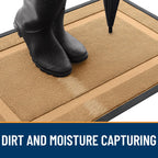 OLANLY Front Door Mat Outside 47x23, All-Season Heavy-Duty Rubber Doormat