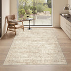 Restydon 3x5 Rug for Entryway,Washable Area Rug,Beige
