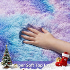 Ophanie Rainbow Purple Mermaid Rugs for Living Room 6x9, Kids Fluffy Shag Fuzzy Plush Soft Carpets, Floor Shaggy Area Rugs for Bedroom, Carpet for Kids Girls Dorm Nursery Home Decor Aesthetic