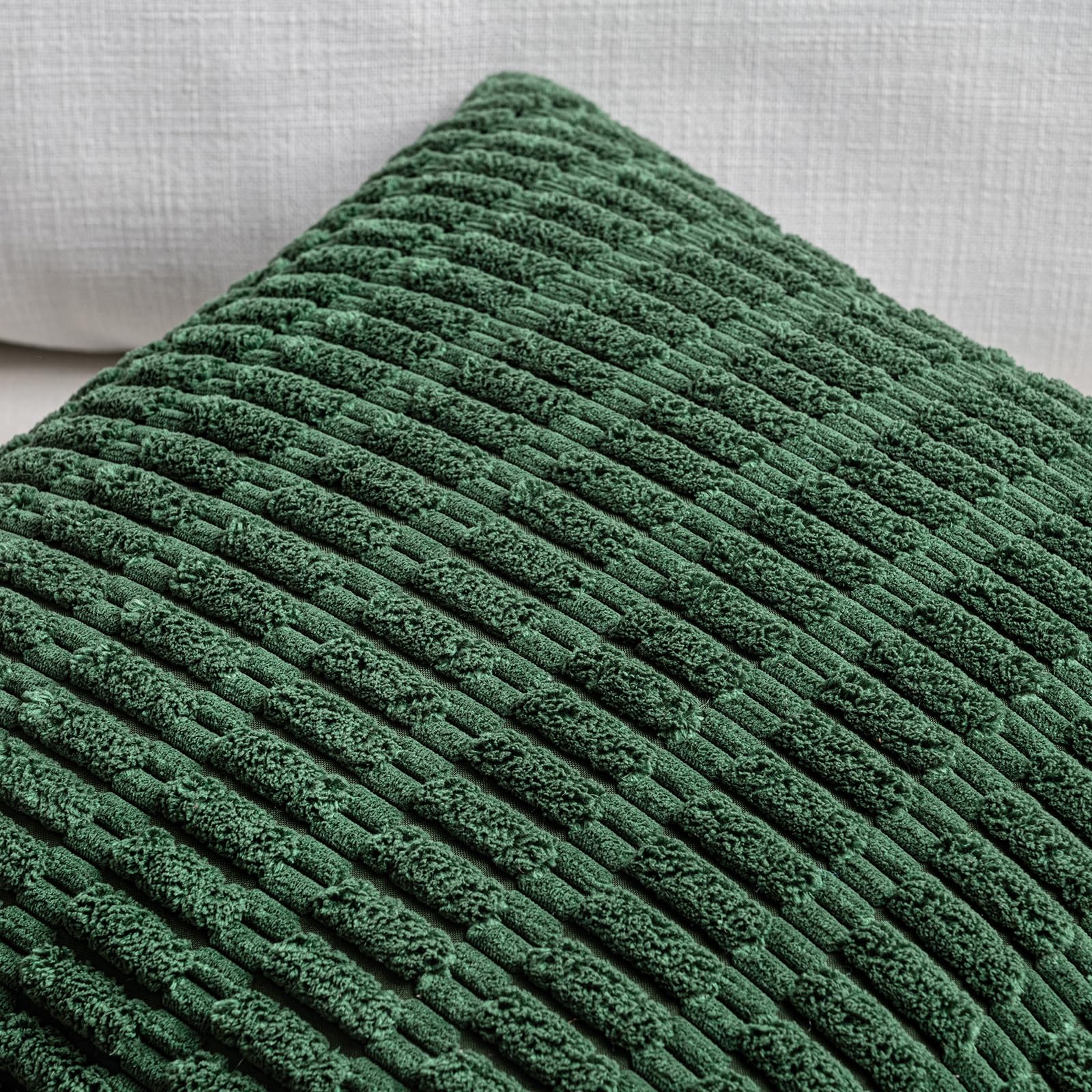 Fancy Homi 4 Packs Decorative Throw Pillow Covers for Living Room Couch Bed, Modern Farmhouse Boho Home Décor Accent Cushion Case, 18" x 18", Forest Green