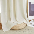 NICETOWN Flax Linen Room Divider Curtains 84 inches Long, Grommet Thick Linen Blend Window Curtains & Drapes Privacy Assured with Light Filtering for Bedroom, Off White, W68 x L84, 2 Panels