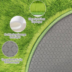 5x5 ft Tie Dye Green Round Rug for Bedroom Room Fluffy Circle Rug Furry Carpet Shaggy Circular Fuzzy Washable Non-Slip Large Area Rug Soft Indoor for Living Room Cute Aesthetic Home Decor